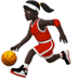 ⛹🏿‍♀️ woman bouncing ball: dark skin tone display on Apple